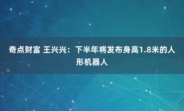 奇点财富 王兴兴：下半年将发布身高1.8米的人形机器人