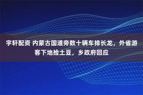 宇轩配资 内蒙古国道旁数十辆车排长龙，外省游客下地捡土豆，乡政府回应