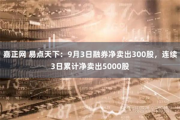 嘉正网 易点天下:9月3日融券净卖出300股,连续3日累计净卖出5000股