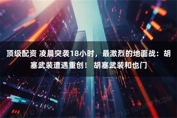 顶级配资 凌晨突袭18小时，最激烈的地面战：胡塞武装遭遇重创！ 胡塞武装和也门